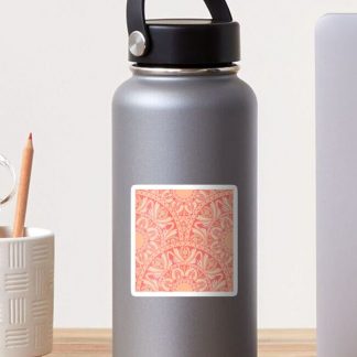 Sticker, Parfait Peach Plethora Dot Mandala Scallop designed and sold by Triplicate Limited