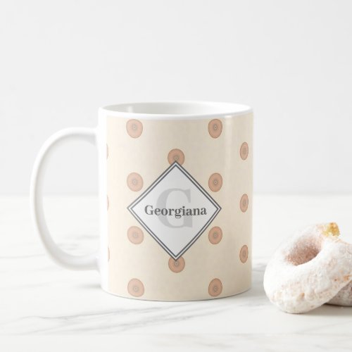 Personalised Polka Dot Pattern Monogrammed Coffee Mug