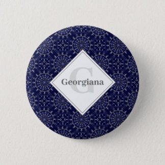 Personalized Ditsy Winter Snow Angels Snowmen Tile Button