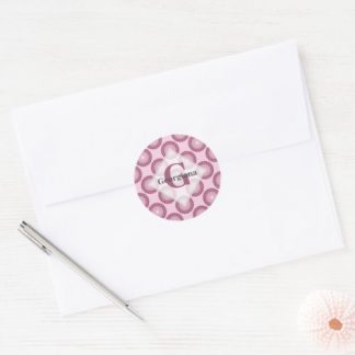 Personalized Radiant Dusky Rose Polka Dot Mandala Classic Round Sticker