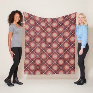 Radiant Fashion Week Dot Mandala Diamond Tile Fleece Blanket