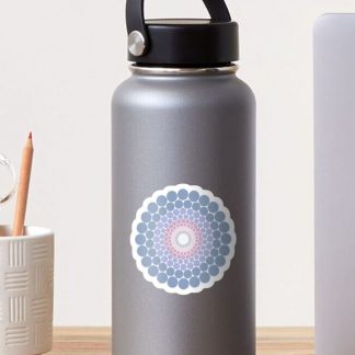 Sticker, Radiant Intangible Polka Dot Mandala designed and sold by Triplicate Limited
