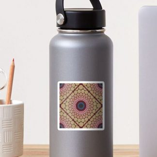Sticker, Radiant Royal Circle Dot Mandala Scallop Pattern designed and sold by Triplicate Limited
