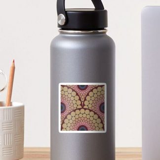Sticker, Radiant Royal Circle Dot Mandala Scallop designed and sold by Triplicate Limited