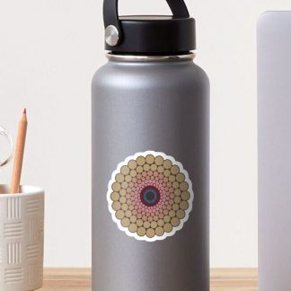 Sticker, Radiant Royal Circle Polka Dot Mandala Pattern designed and sold by Triplicate Limited