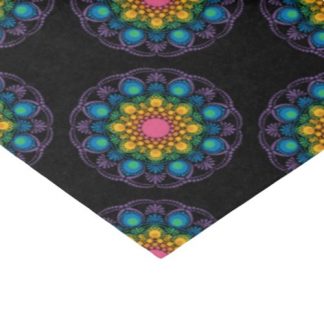 Rainbow Floral Fountain Mandala Polka Dots Tissue Paper