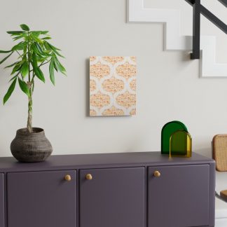Mounted Print, Retro Florals Fall Oranges Ogee designed and sold by Triplicate Limited