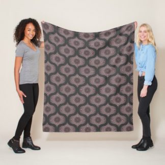 Royal Vintage Glamour Dot Mandala Retro Ogee Fleece Blanket