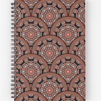 Journal, Safari Sunset Bohemian Star Fall Art Deco Mandala designed and sold by Triplicate Limited