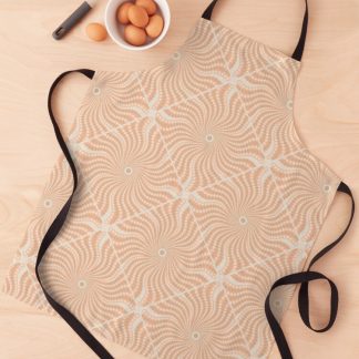 Apron, Sand Swirl Peach Plethora Dot Mandala Diamond Tile designed and sold by Triplicate Limited