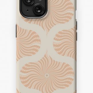iPhone Case, Sand Swirl Peach Plethora Dot Mandala Ogee designed and sold by Triplicate Limited