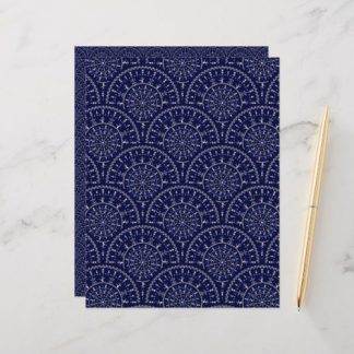Scandinavian Ditsy Winter Navy &amp; Gold Art Deco
