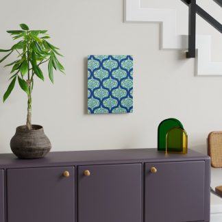 Mounted Print, Starry Night On Sea Doodle Mid Mod Ogee designed and sold by Triplicate Limited