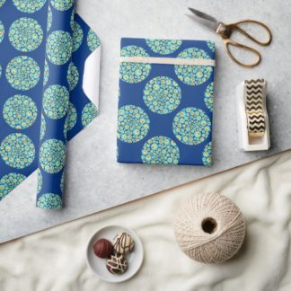 Starry Night On Sea Doodle Polka Dots Wrapping Paper