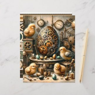 Steampunk Easter Ephemera Scrapbook Paper