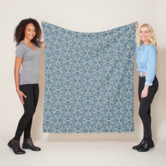 Ultra Steady Mandala Grey Art Deco Fans Fleece Blanket