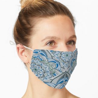 Mask, Ultra Steady Mandala Grey Diamond Tile designed and sold by Triplicate Limited