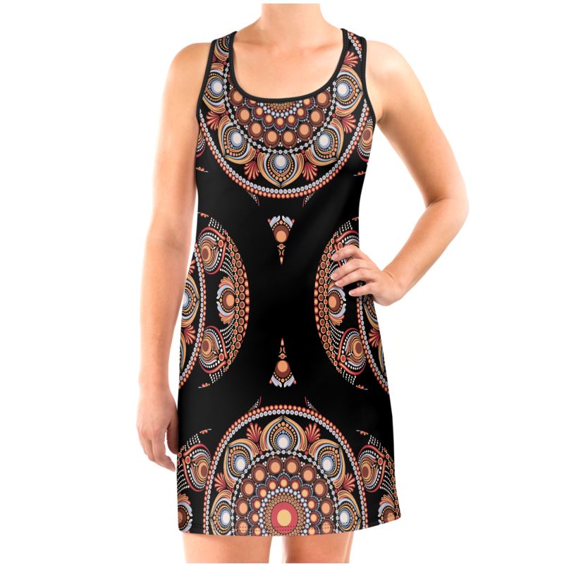 Vest Dress Retro Safari Sunset Bohemian Mandala Pattern