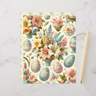 Vintage Floral Easter Scrapbook Paper