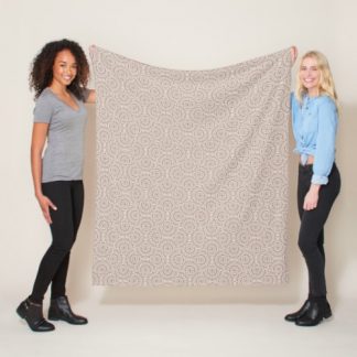 Warm Neutrals Cafe Ombre Dot Mandala Art Deco Fans Fleece Blanket