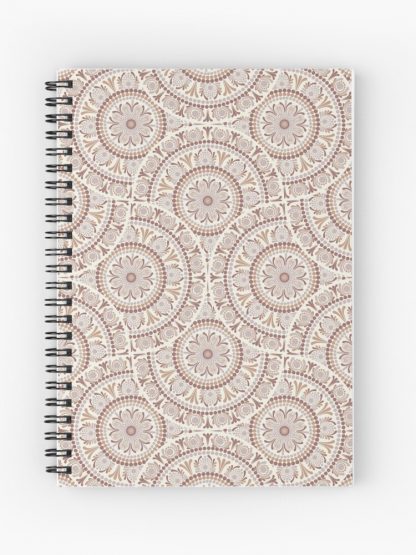 Journal, Warm Neutrals Cafe Ombre Dot Mandala Art Deco Fans designed and sold by Triplicate Limited