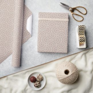 Warm Neutrals Cafe Ombre Dot Mandala Art Deco Fans Wrapping Paper