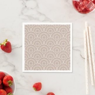 Warm Neutrals Cafe Ombre Dot Mandala Art Deco Napkins
