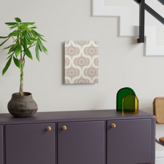 Mounted Print, Warm Neutrals Cafe Ombre Dot Mandala Mid Mod Ogee designed and sold by Triplicate Limited