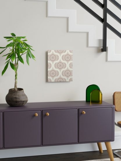 Mounted Print, Warm Neutrals Cafe Ombre Dot Mandala Mid Mod Ogee designed and sold by Triplicate Limited