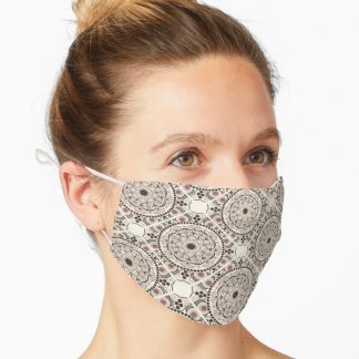 Mask, Warm Neutrals Espresso Martini Dot Mandala Diamond Tile designed and sold by Triplicate Limited