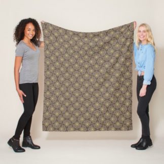 Warm Neutrals Pistachio Biscotti Dot Mandala Fans Fleece Blanket