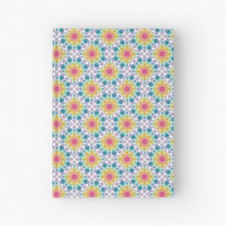 Journal, White Maximalist Rainbow Fountain Art Deco Fans designed and sold by Triplicate Limited