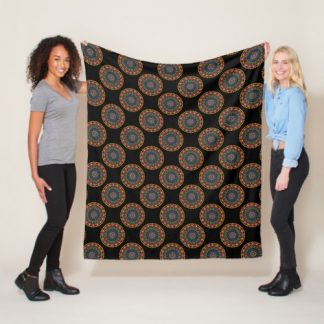 Maximalist Rainbow Mardigras Polka Dot Mandala Fleece Blanket