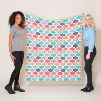 Sunset On Sea Dot Mandalas Ogee Patchwork Fleece Blanket