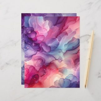Pink & Purple Alcohol Ink Scrapbook Background