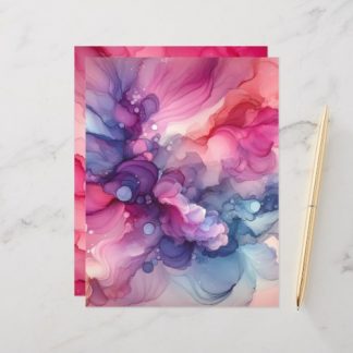 Pink &amp; Purple Alcohol Ink Scrapbook Background