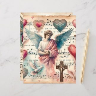 Vintage Christian Valentines Scrapbook Paper