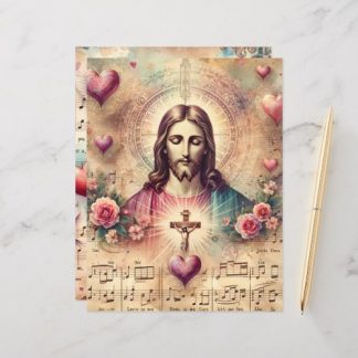 Vintage Christian Valentines Scrapbook Paper