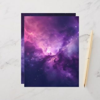 Pink and Purple Galaxy Background Scrapbook Paper