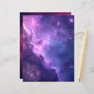 Pink and Purple Galaxy Background Scrapbook Paper