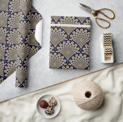 We Are Watching You Navy And Gold Art Deco Wrapping Paper