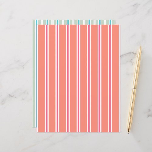 Sunset on Sea Stripes Pattern Scrapbook Paper