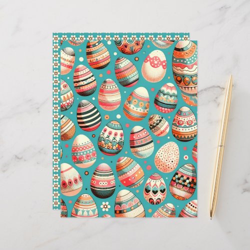 Folk Art Easter Eggs Scrapbook Paper