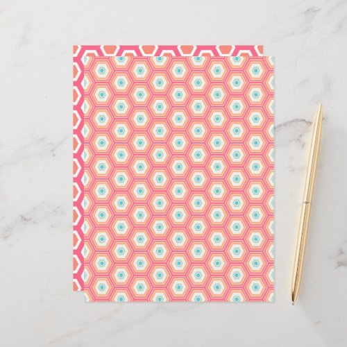 Sunset on Sea Honeycomb Pattern Scrapbook Paper