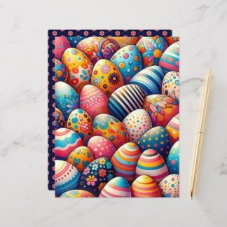 Colorful Easter Eggs Scrapbook Paper