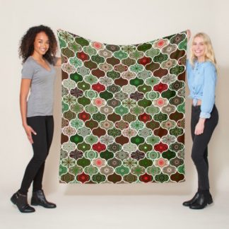 Christmas Ornament Dot Mandala Patchwork Fleece Blanket