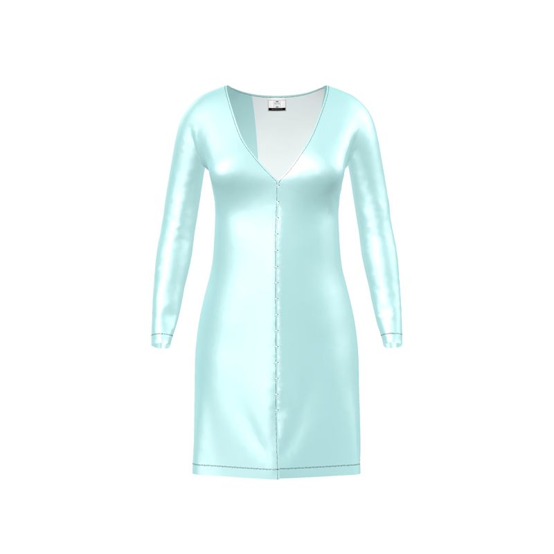 Coordinating Ladies Cardigan In Light Turquoise Pastel Rainbow Palette