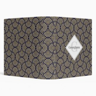 Custom Name We Are Watching You Navy &amp; Gold Retro 3 Ring Binder