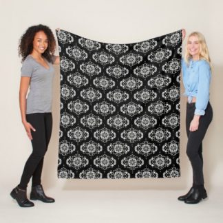 Dreamcatcher Monochrome Mandala Retro Ogee Fleece Blanket