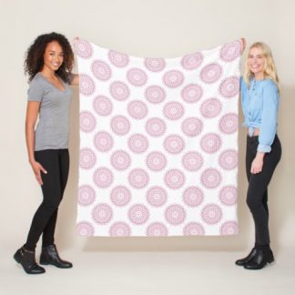Dusky Rose Confetti Lace Polka Dots Mandala Fleece Blanket
